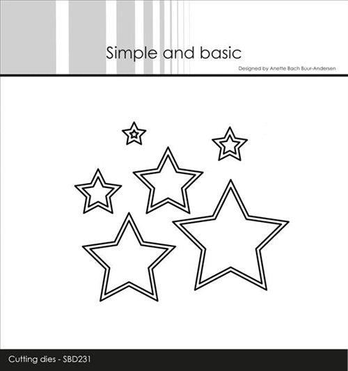 Simple and basic die Outline stars Største: 5x4,8cm